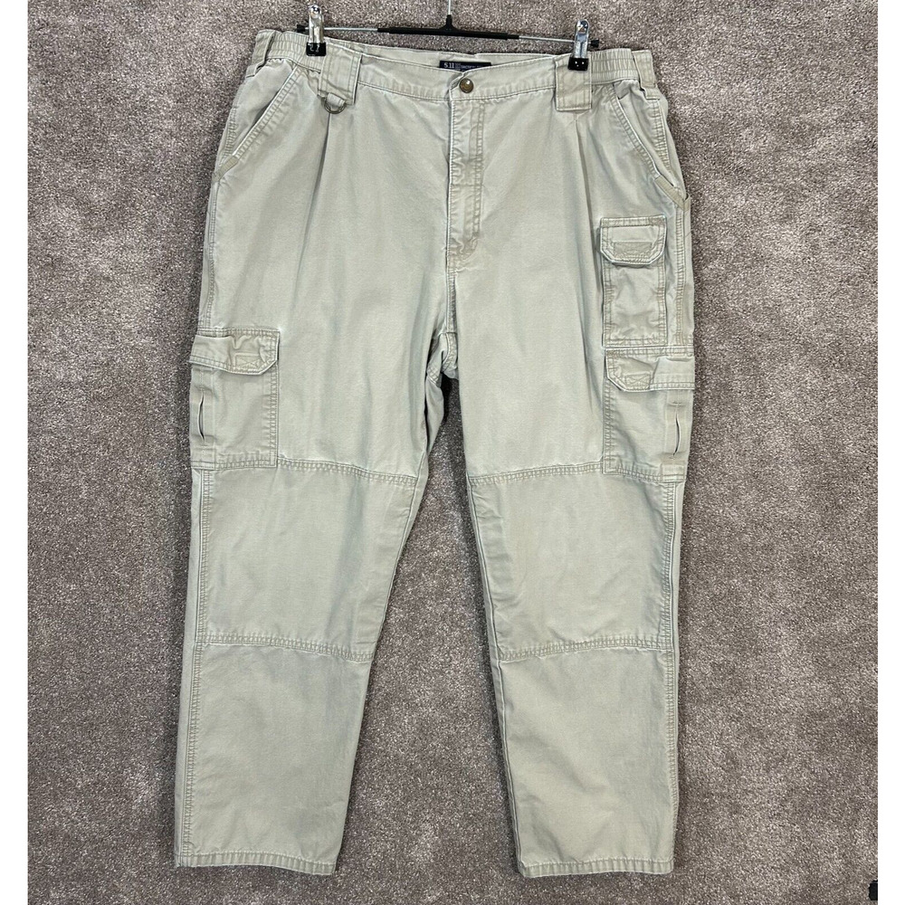 5.11 Tactical Pants Mens 40x32 Beige Measures 38x31 Cargo Canvas Work Workwear